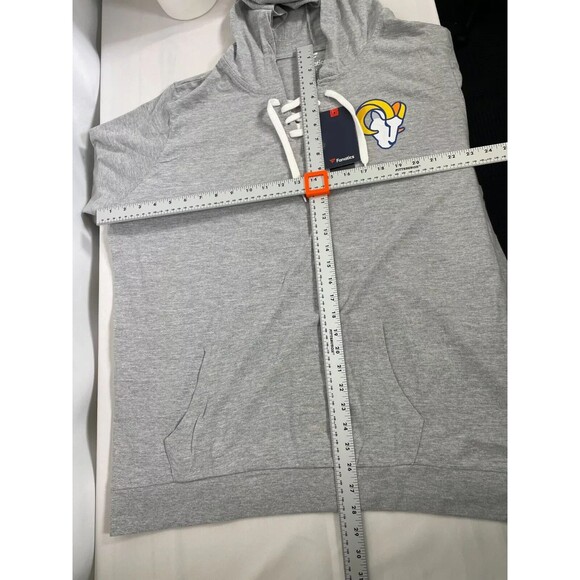 Los Angeles Rams NFL Gray Lace-Up Pullover Hoodie Women's‎ Plus Size 2X NWT - Picture 5 of 7